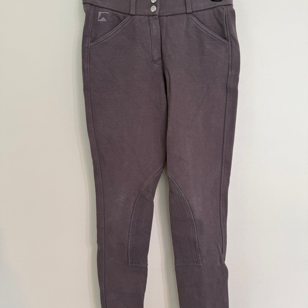 Dover Saddlery Riding Sport Gray Knee Patch Equestrian‎ Breeches Size 28
